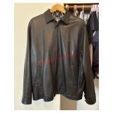 Mens Medium Leather Polo Jacket