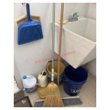 Dust Pans Brooms and more lot     ( Garage number