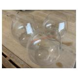 3- Tiffany Glass Wine Glasses with Thumb divot