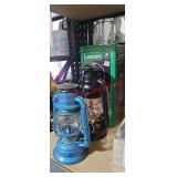 Three small kerosene lampsGarage one