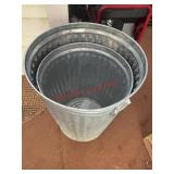 Two Metal Trash Can (Found Lid for Small one)