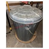 Medium Metal Garbage Can with Salt Bag inside