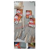 (4) Pairs NEW Plastic Dot Cotton gloves (garage