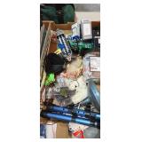 Box Lot: NEW electric outlets, misc items (garage