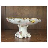 White porcelain pedestal dish made in Germany
