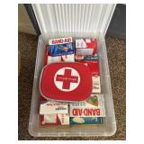Tote of first aid items