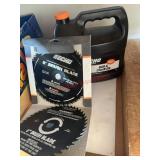Jug of Bar and Chain Oil/ Eco Brush Blade lot