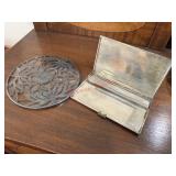 Antique Continental Cigarette Case and Trivet