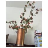 Copper Flower Bucket with faux flowers
