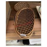 vintage MCM bamboo rattan nesting trays(garage 1)