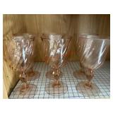Rosaline pink swirl stemmed wine glasses