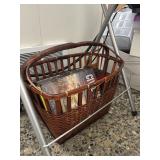 Woven basket with coffee table books