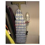 Ironing Board, Iron and Hanger lot     (Hallway