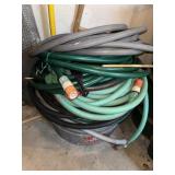 Galvanized Bucket of Hoses lot