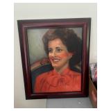 Signed Framed Painting of a woman