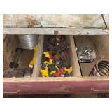 Fencing accessories, wire and nails Drawer lot
