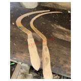 wood-handled hand sickles                 (Right