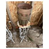 Two Metal Planter Pots / Metal Plant Stand