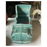 vintage McCoy ceramic planter (left side barn )