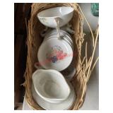 miniature tea cup set (left side barn)