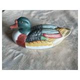vintage, hand-painted ceramic Mallard duck