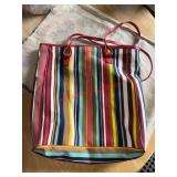 Vtg Striped Tote Bag