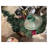 Two Faux Christmas trees with Garland