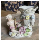 vintage Ucagco China boot-shaped vase  (left s