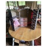 vintage-style doll wardrobe trunk (left side