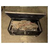 Footed Metal box with Metal Hooks and chain