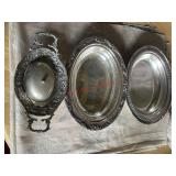 sliver plated tray lot (left side barn)