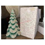 Vtg large glitter Christmas Tree Candle