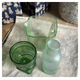 vintage Depression glass (left side barn)