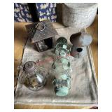 misc. outdoor decor  items lot (left side barn)
