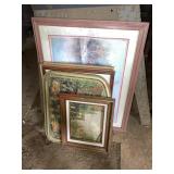 framed photos lot (left side barn)