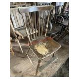 Vtg Solid Wood Chair  (Tall with Foot rest)