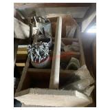 vintage wooden tool tote with content (upstairs)