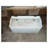 white wooden toy chest (stairwell)