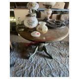 round wooden table !!Content not included!!