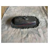 sliver plated butter holder (left side barn)