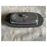sliver plated butter holder (left side barn)
