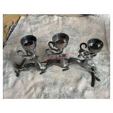 vintage silver-plated reindeer candelabra (left