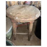 Vintage Small Wood Stool   Semi Sturdy