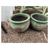 Two Medium Size Planter Pots