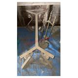 vintage, hand-wrought iron andirons And fire