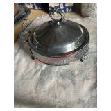 vintage silver-plated casserole dish (left side
