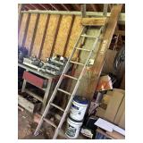 Aluminum Ladder with wood attachment on top