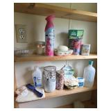 Bathroom Lot: Everything on these two shelves