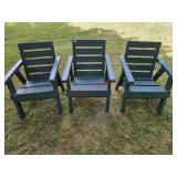 (3) Wood Lawn Chairs (white shed)
