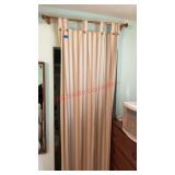 Striped beige curtain *contents not included*